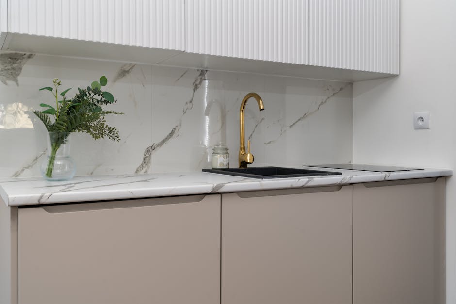 Beautiful marble kitchen countertops